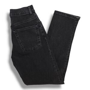 NWOT Everlane High Waist Straight Leg Ankle Denim Jeans Sz. 24x26 Washed Black